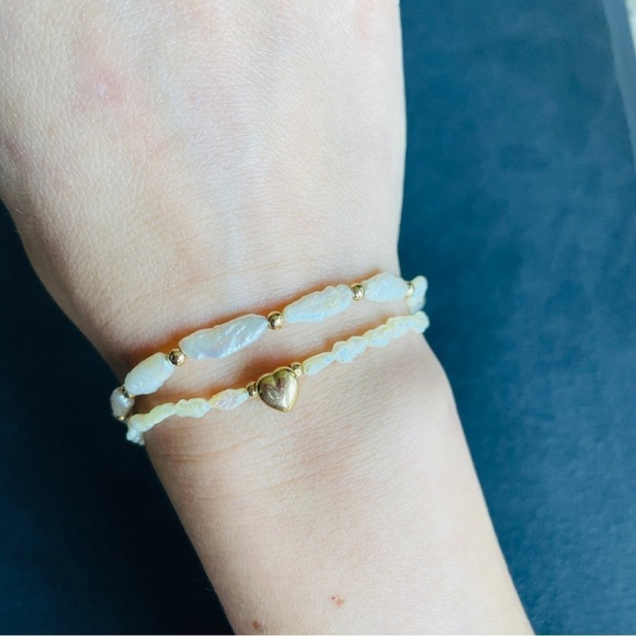 Vintage 14k Gold Freshwater Pearl Beaded Antique Bracelet - Picture 6 of 8